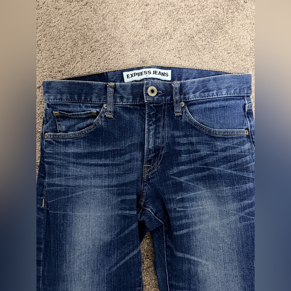 Express Men's Slim Fit Straight Jeans - Picture 3 of 7